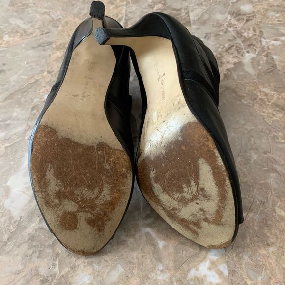 Adrianne Vittadini black open toe ankle booties, good condition, size 8.5 - Picture 7 of 8